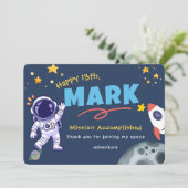 Verjaardagskaart bedankt voor Space Explorer (Staand voorkant)