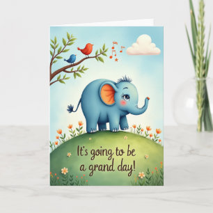 Verjaardagskaart Blauwe Olifant Kaart