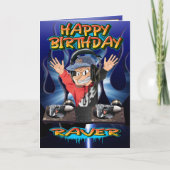 Verjaardagskaart cartoon DJ Kaart (Voorkant)