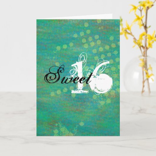 Verjaardagskaart Confetti Happy Sweet Sixteen Kaart (Gele Bloem)