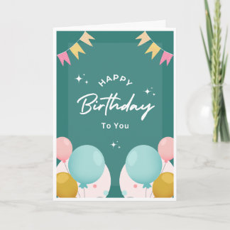 Verjaardagskaart — Cute Ballon Verjaardagskaart Kaart