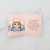 Verjaardagskaart Cute Cat voor kleindochter Kaart (Binnen)