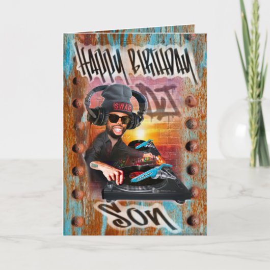 Verjaardagskaart DJ voor zoon Kaart (Voorkant)