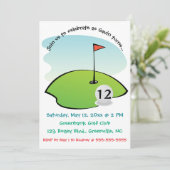 Verjaardagskaart Editable Golfbaan Kaart (Staand voorkant)