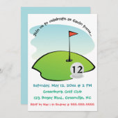 Verjaardagskaart Editable Golfbaan Kaart (Voorkant / Achterkant)