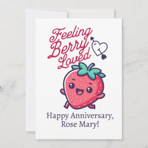 Verjaardagskaart 'Feeling Berry Loved Strawberry' Feestdagenkaart