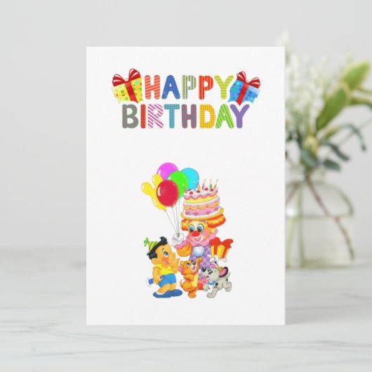 verjaardagskaart feestdagenkaart (Staand voorkant)