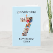 Verjaardagskaart foto 7 jaar kaart (Voorkant)