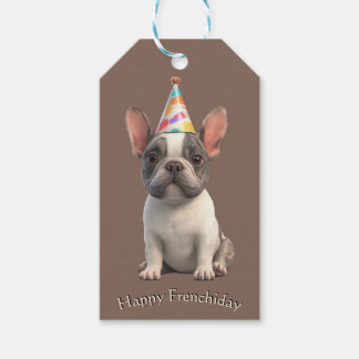 Verjaardagskaart Franse Bulldog Cadeaulabel