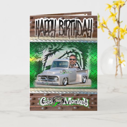 Verjaardagskaart gasaap kaart (Gele Bloem)