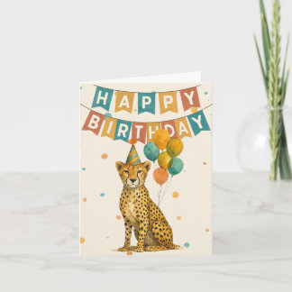 Verjaardagskaart Jachtluipaard – Leuke Dierenfeest Kaart