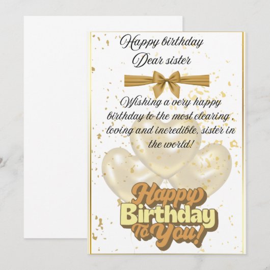 Verjaardagskaart Kaart (Voorkant / Achterkant)