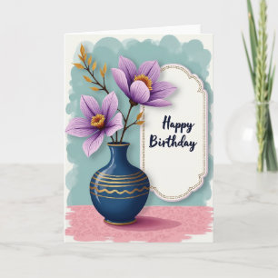 Verjaardagskaart Lavendel Bloem Kaart