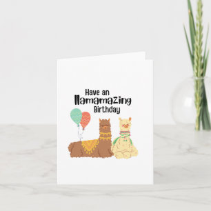 Verjaardagskaart 'llamazing' voor een verjaardag v kaart