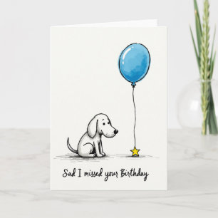 Verjaardagskaart met ballon en puppy kaart