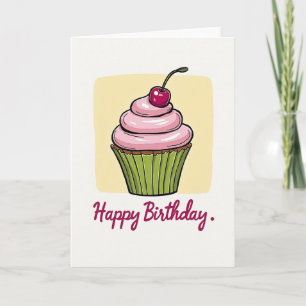 Verjaardagskaart met bessen-cupcake kaart
