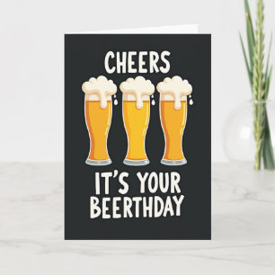 Verjaardagskaart met bier-thema grafische kaart