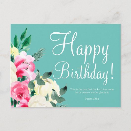 Verjaardagskaart met Bijbelvers en leuke afbeeldin Briefkaart (Voorkant)