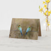 Verjaardagskaart met bijeneters (vogels) kaart (Gele Bloem)