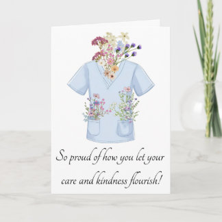 Verjaardagskaart met bloemen voor OK-personeel Bedankkaart