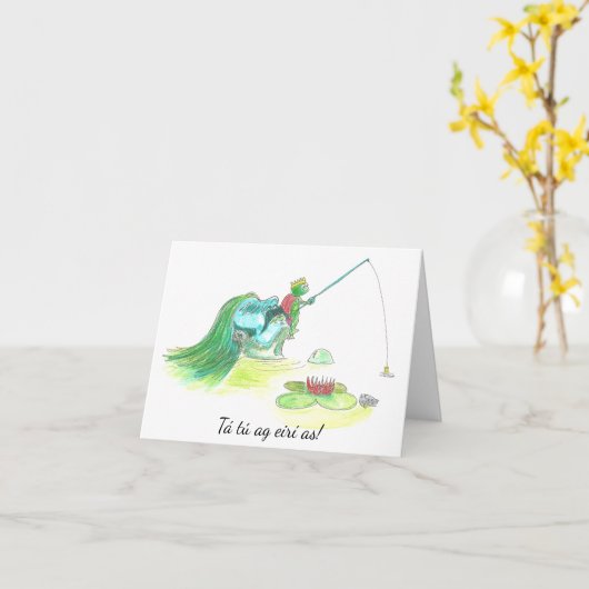 Verjaardagskaart met boodschap in het Iers Kaart (Gele Bloem)