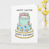 Verjaardagskaart met cake kaart (Gele Bloem)