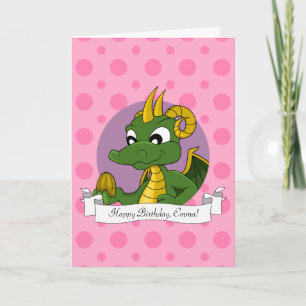 Verjaardagskaart met cartoon draak kaart