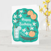 Verjaardagskaart met Cha Cha Letterpress Kaart (Gele Bloem)