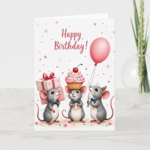 Verjaardagskaart met confetti dieren kaart