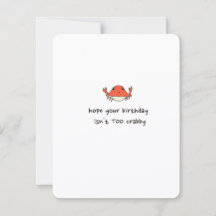 Verjaardagskaart met cute krab