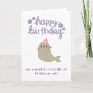 Verjaardagskaart met cute zeehond kaart