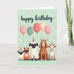 Verjaardagskaart met dieren met polka dots kaart