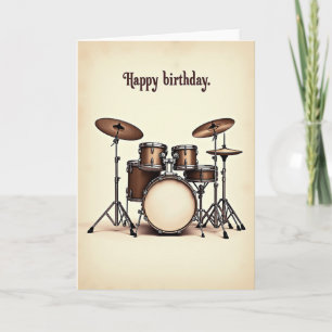 Verjaardagskaart met drumstel muziek kaart