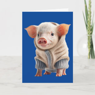 VERJAARDAGSKAART MET EEN SCHATTIG BIGGETJE KAART