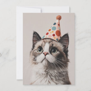 Verjaardagskaart met een schattige kat
