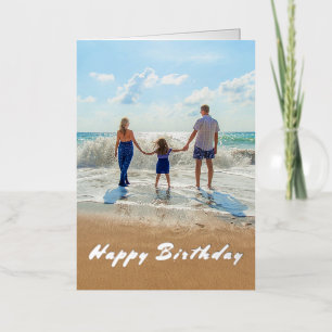 Verjaardagskaart met eigen familiefoto's folie wenskaart
