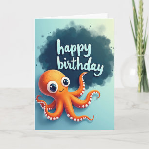 Verjaardagskaart met Fantasievolle Octopus Kaart