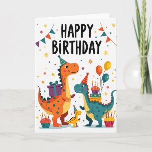 Verjaardagskaart met feest van wezens kaart