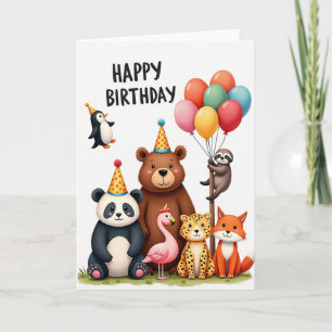 Verjaardagskaart met Feestelijke Beer Panda Kaart