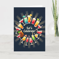 Verjaardagskaart met feestelijke drank