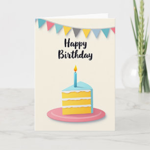 Verjaardagskaart met feestelijke taartpunt kaart