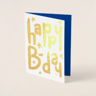 Verjaardagskaart met folie Happy B-day Kaarten