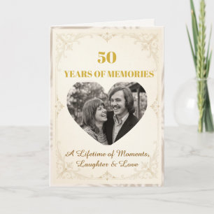 Verjaardagskaart met fotoherinneringen voor 50ste  kaart