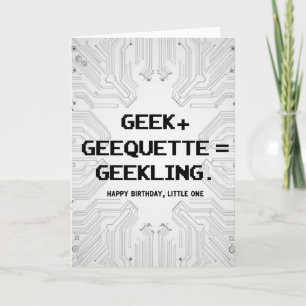 Verjaardagskaart met geeky circuit kaart