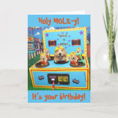 Verjaardagskaart met Golden Retriever Whac A Mole Kaart (Voorkant)