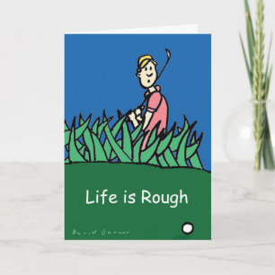 Verjaardagskaart met golfer illustratie kaart
