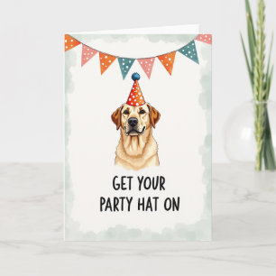 Verjaardagskaart met gouden hond kaart