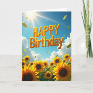 Verjaardagskaart met gouden letters kaart