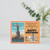 VERJAARDAGSKAART MET GROETEN VOOR DE VRIJHEID BRIEFKAART (Staand voorkant)