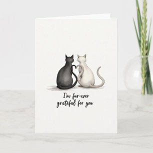 Verjaardagskaart met Hartvormige Staart van Katten Kaart